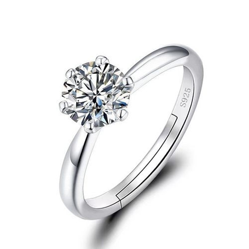 Live broadcast cross-border classic six-claw ring women's open diamond ring niche moissanite ring European and American luxury foreign trade jewelry