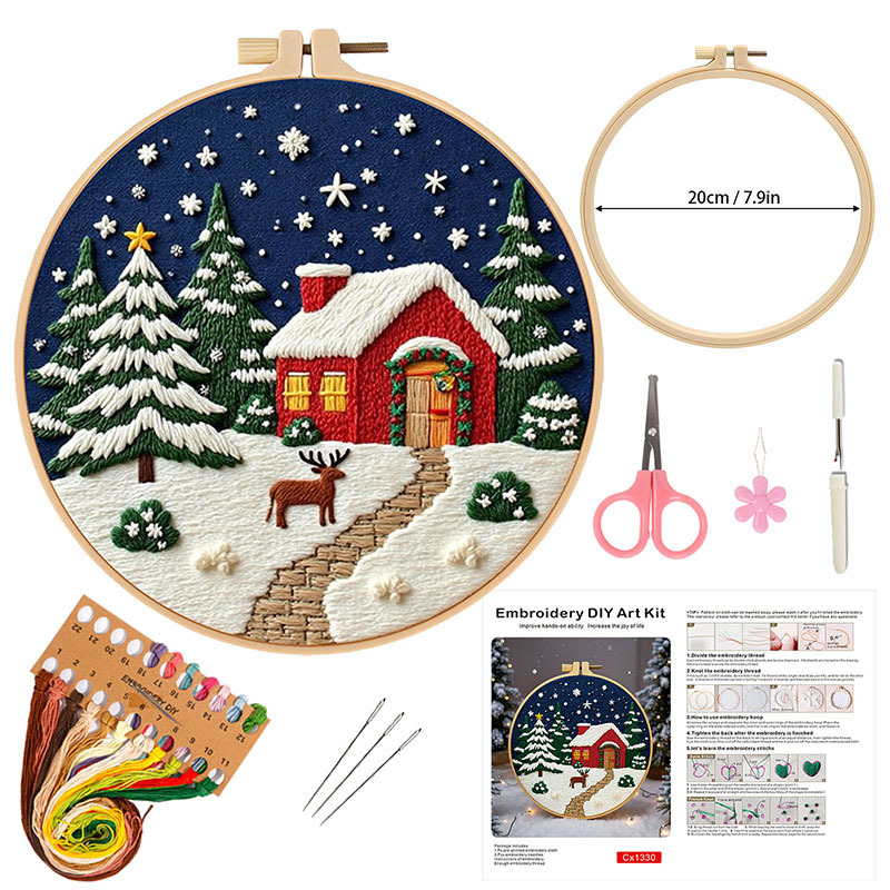 2025 nuevos productos de bordado de Navidad hechos a mano diy material paquete de bordado de Navidad accesorios originales