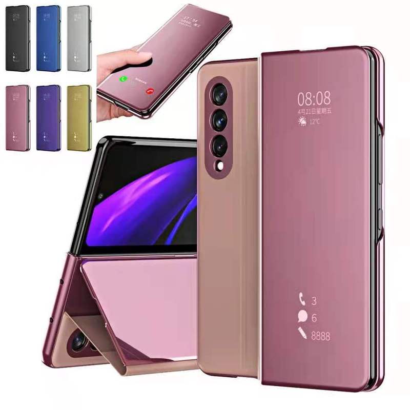 Suitable for Samsung Z Fold7 Mobile Phone Case Smart Mirror Fold6 Magnetic Flip Stand All-Inclusive Anti-Fall Protective Cover