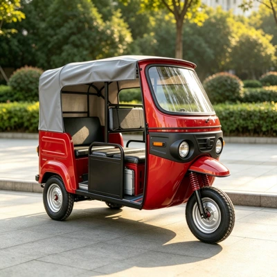 Fuel-powered passenger tricycle for export to Africa, durable and spacious, popular fuel-efficient vehicle for cross-border trade