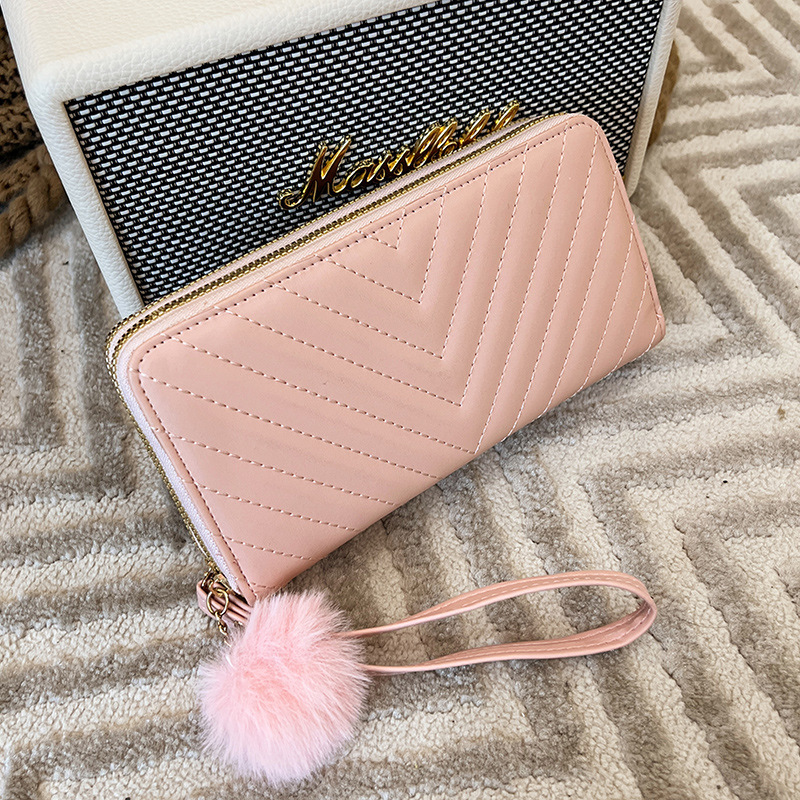 La cartera de las mujeres al por mayor 2022 nueva textura de la moda del embrague del todo-fósforo del bolso de dos monederos doblez de la cartera