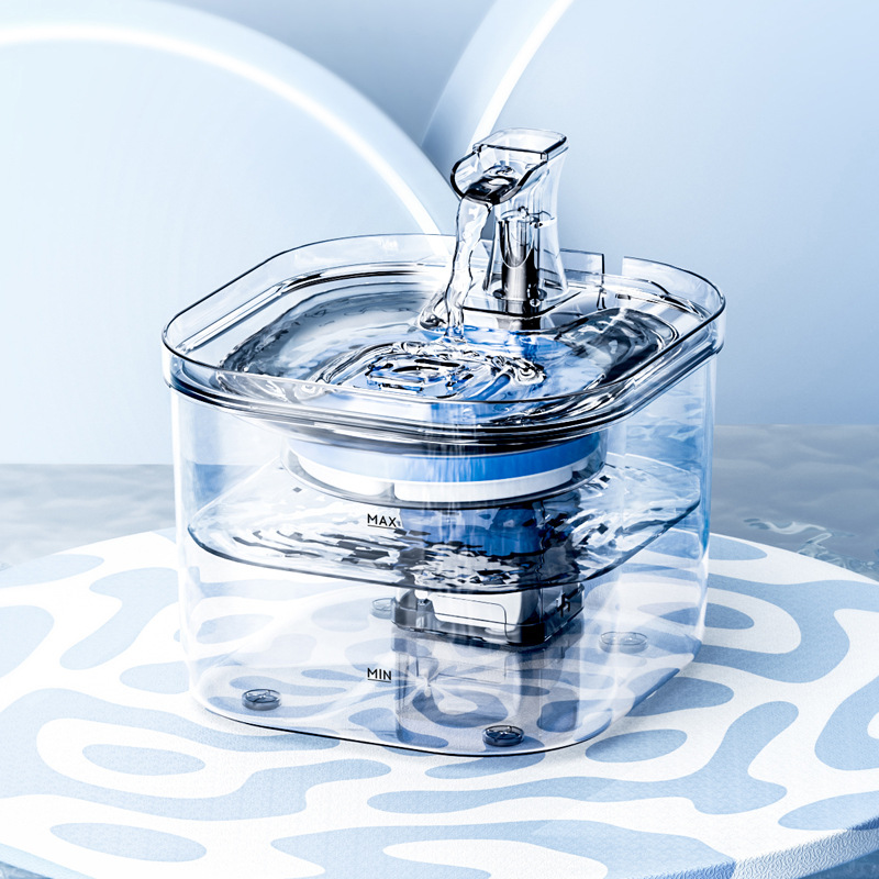 Pet water dispenser automatic filtration transparent cat water dispenser intelligent constant temperature cycle cat and dog drinking fountain supplies factory