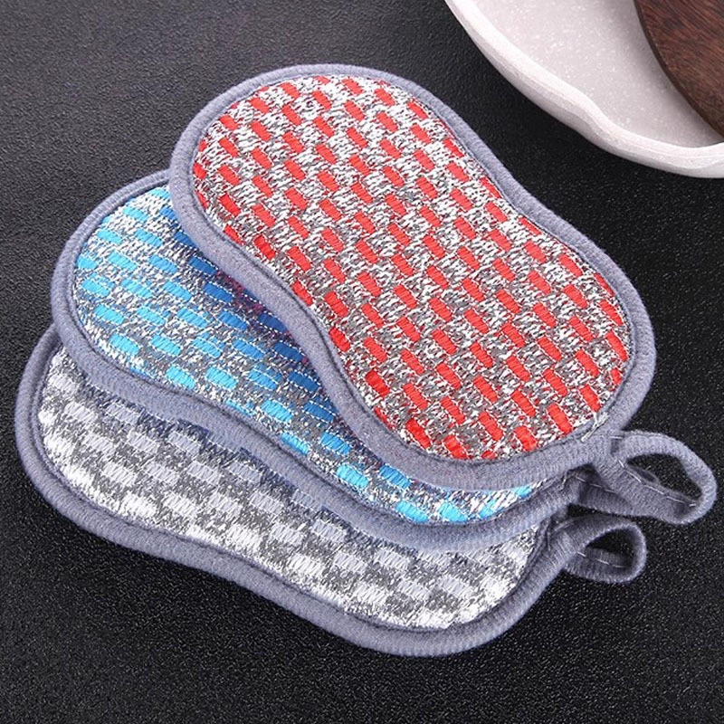 Бытовая кухня Двусторонняя мойка губка, сотня чистящих тканей, масло, проволочная щетка, очищающая щетка, чаша