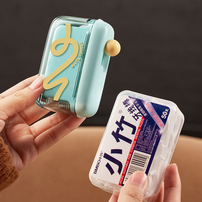 Caja de hilo dental portátil de alta calidad para uso doméstico con cajas de almacenamiento de palo de hilo dental ultrafina con cajas de hilo dental portátiles