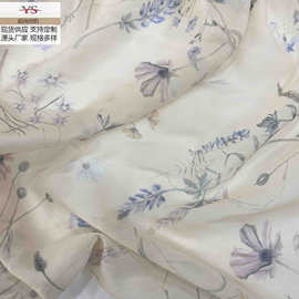 厂家直销 新款新中式花卉面料雪纺印花布料连衣裙春夏服装面料