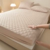 Waterproof bed cover [small square-khaki]