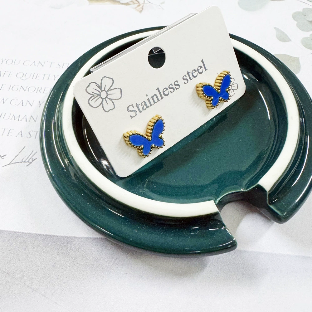 Earrings stainless steel, does not fade, 18 carat