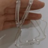 Woven silver South Korean goods, fashionable necklace, silver 925 sample, light luxury style