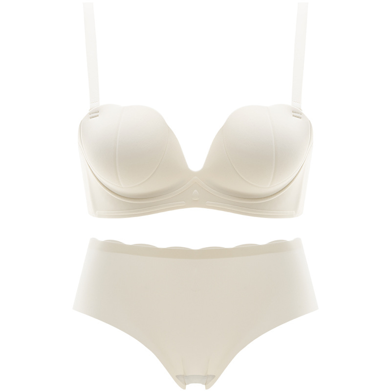 2368 sin hilos pequeño pecho grande colección de pecho fino ropa interior las mujeres strapless side support sujetador traje