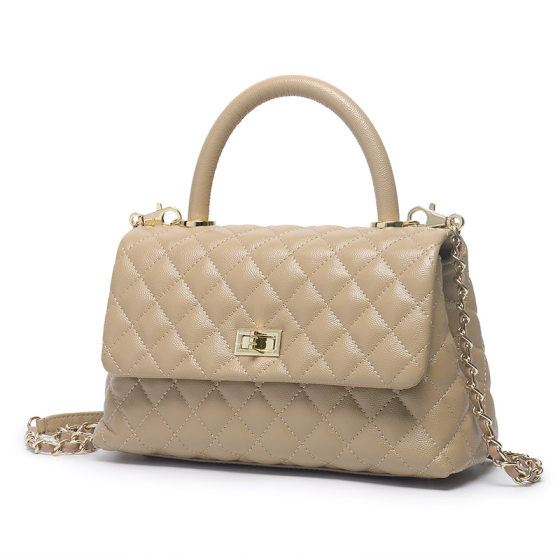 Diamond Chain Bag Genuine Leather Caviar Shoulder Crossbody Small Bag Chanel Style Classic Balls Grain Cowhide Handbag