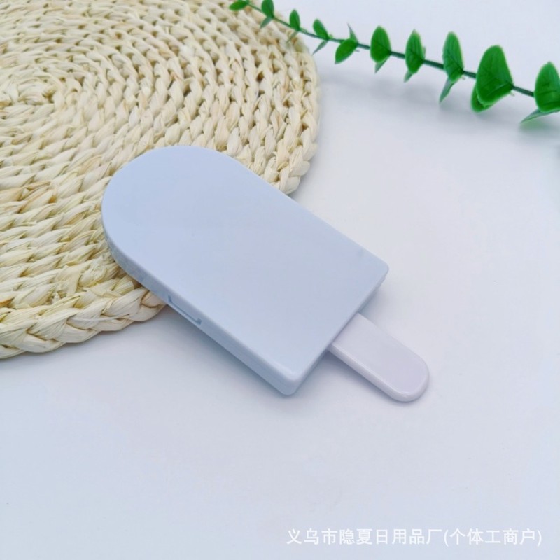冰淇淋镜梳一体二合一手扶持镜少女心可爱卡通梳子印Logo补妆小镜|undefined