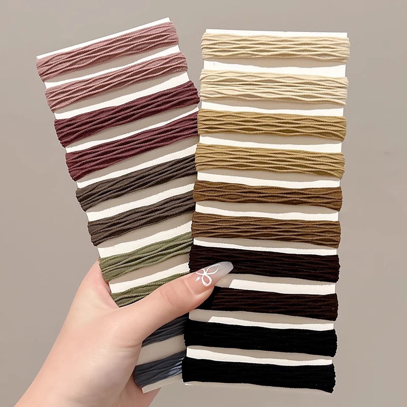 simple de alta elasticidad sin costura cabello de la correa de la correa de la mujer cabello de la correa de goma duradera de la correa de cabello de cola de caballo alta cubierta de cuero