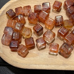 天然红胶花珠宝方糖diy配饰10mm现货直销手串手链配件天然石其他