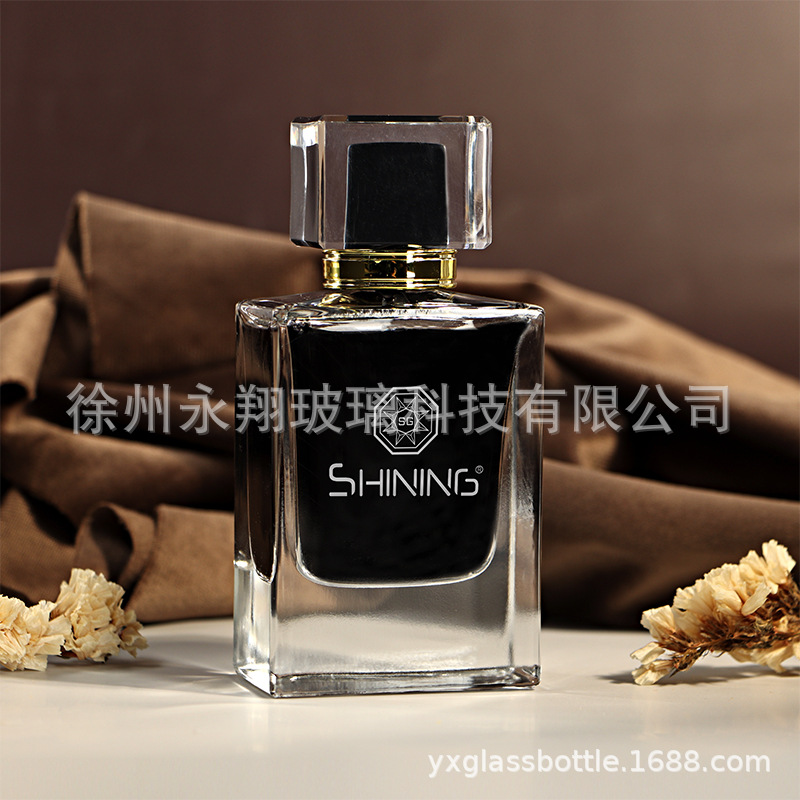 50毫升高档厚底扁方玻璃香水瓶