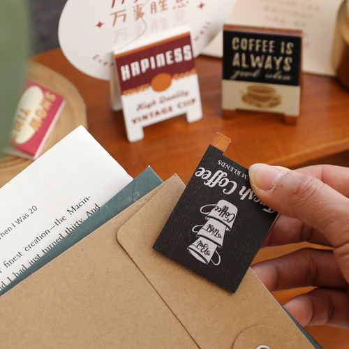 Yuezhen Retro Series Message Holder Cute Wooden Photo Holder Desktop Ornament Note Holder Office Supplies Business Card Holder