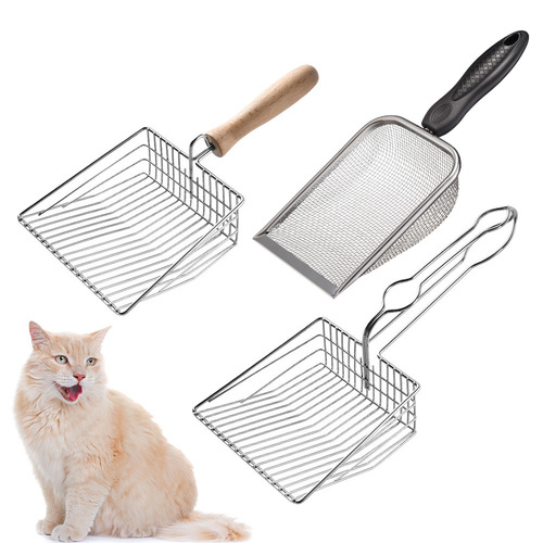 Metal cat litter shovel pet utensils bentonite beach shovel cat sand iron shovel poop scooper toilet pickup
