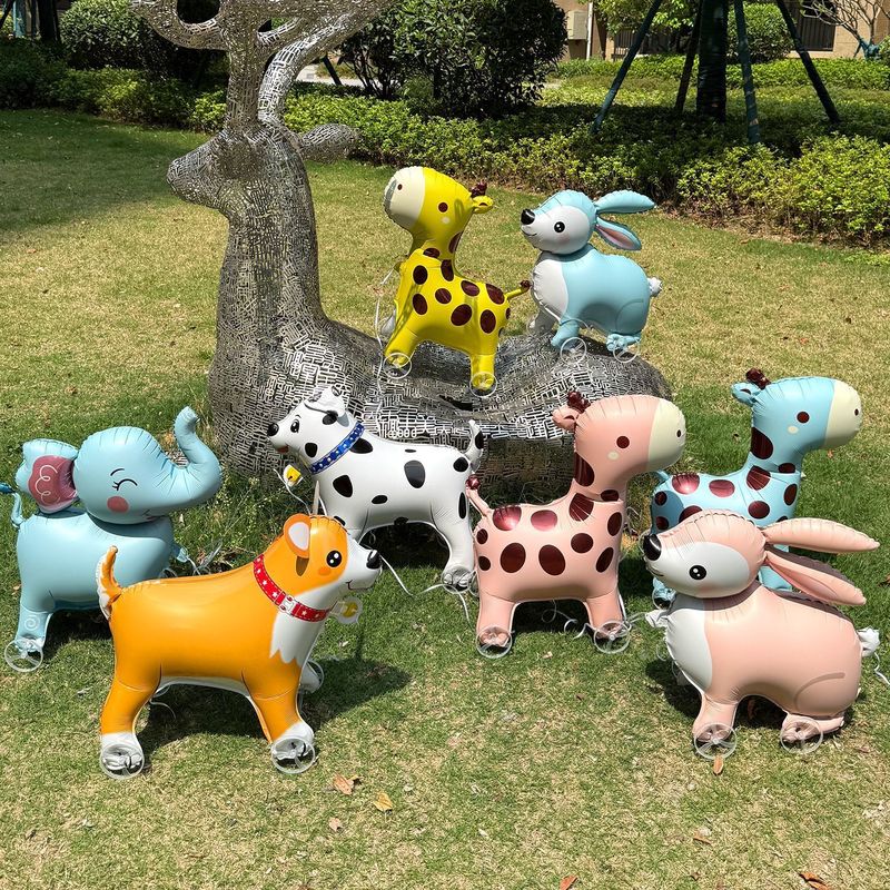 新しいスタイルの子供の赤ちゃんの誕生日車輪付き漫画ウォーキング動物バルーン装飾シーンレイアウトインターネット有名人の屋台商品|undefined