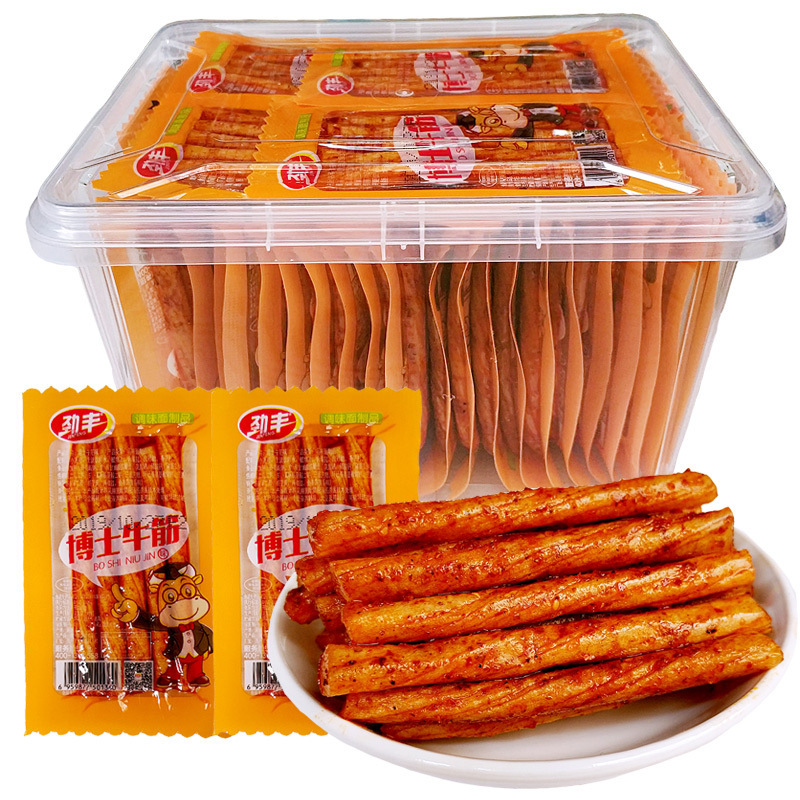 Dr. Jin Feng Beef Tendon Hot Strip Childhood Nostalgia Stick Gluten Double Spicy Bean Tendon Snacks Snacks