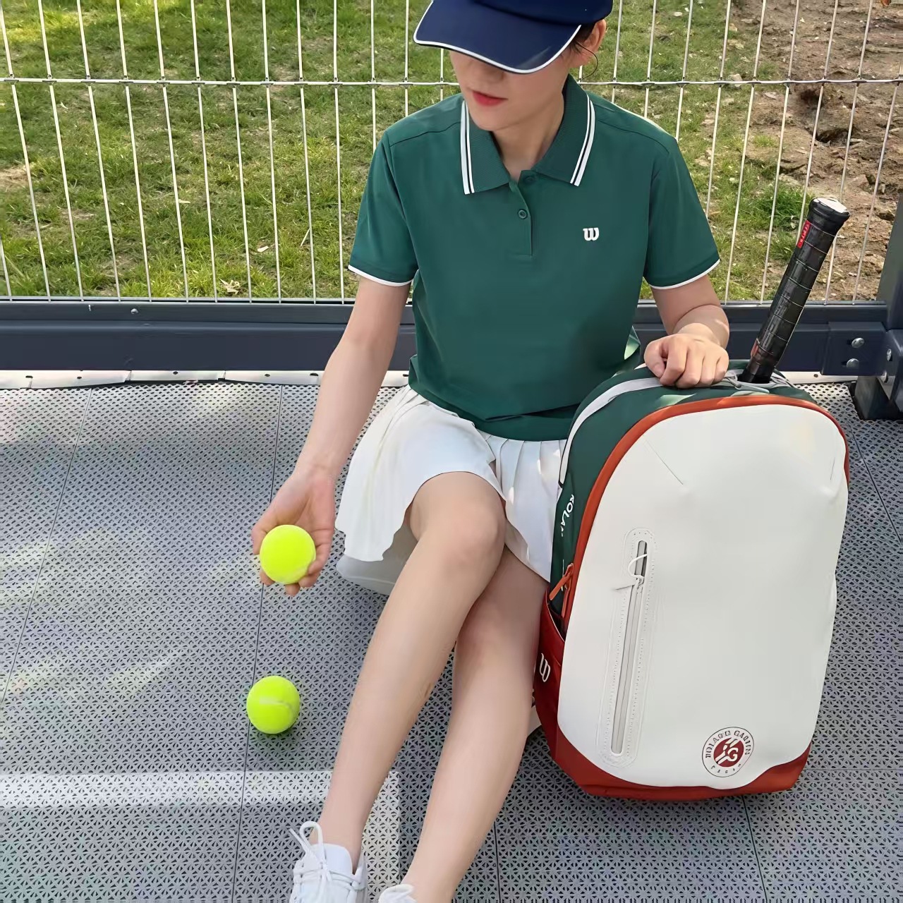 New French Open-style tennis bag, large capacity, unisex sports backpack, available for wholesale