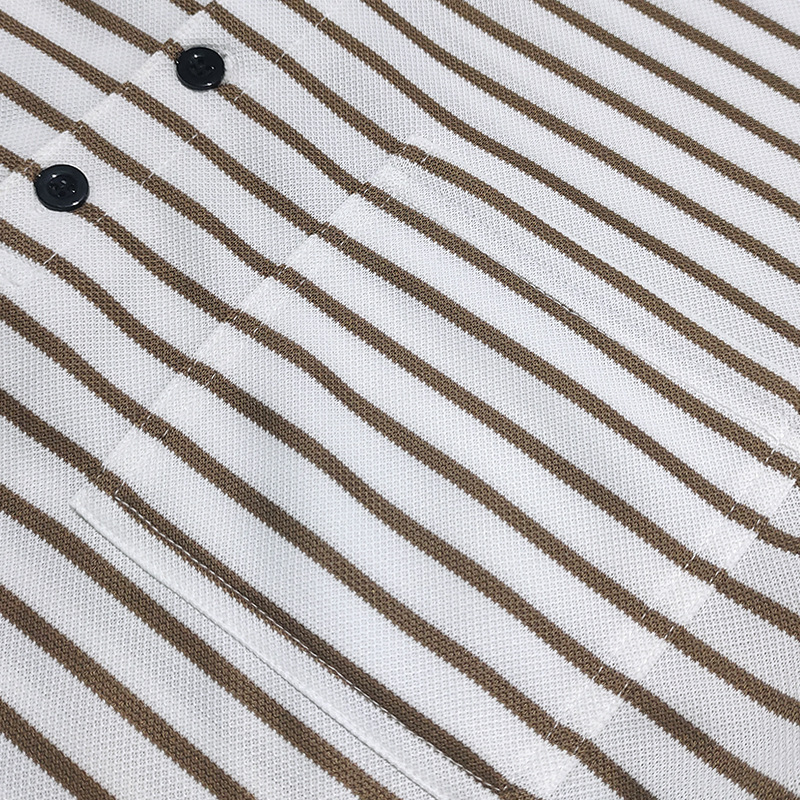 Vīriešu rudens un ziemas krekls ar garām piedurknēm un ikdienišķu horizontālu svītru krekls ar Henry rakstu_voghion.com