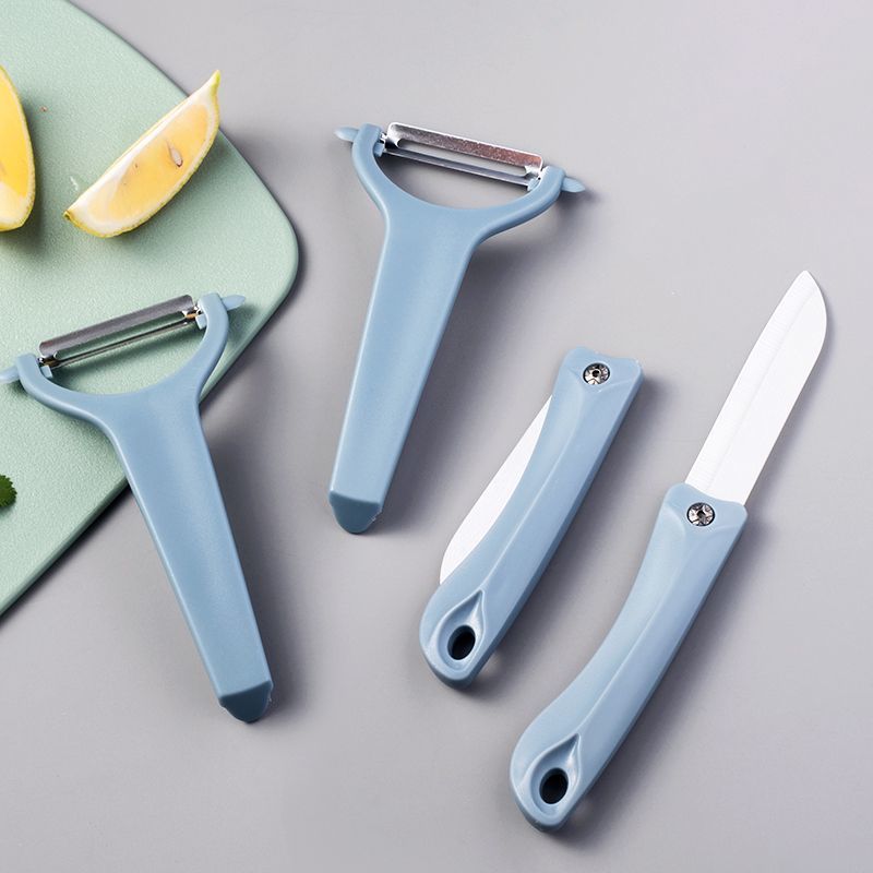 Fábrica de origen peeling artefactos cerámicos dos piezas conjuntos multifuncionales cuchillo de frutas cuchillo de afeitar melón dormitorio casero peeling raspado