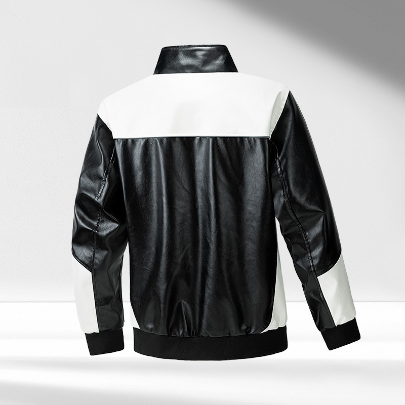 2024 moda versátil simple otoño invierno color de collar chaqueta de cuero chaqueta de moto chaqueta de tendencia chaqueta de cuero