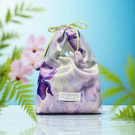 结婚乔迁升学伴手礼包装袋鸢尾欧式玫瑰元素绸布包可日常使用手提