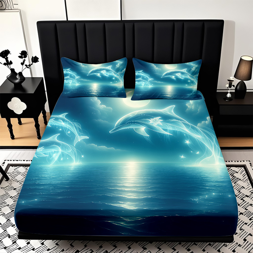 TEMU / JIT Mattress Kits de animales submarinos impresión digital HD ropa de cama