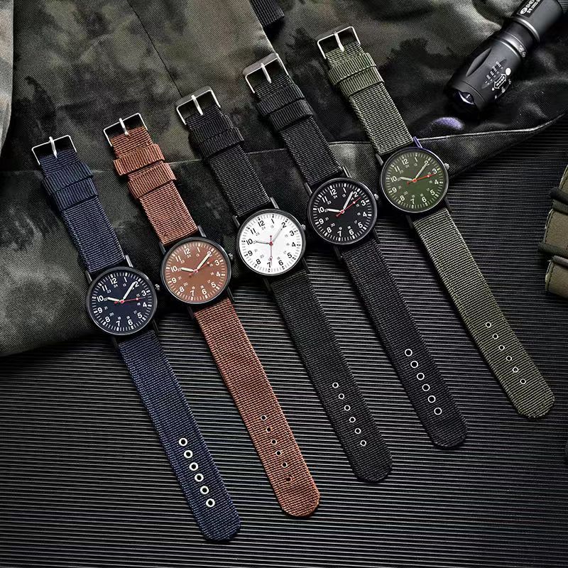 New Hot-Selling Nylon Woven Strap Luminous Men's Watch Casual Sports Watch Simple and Stylish Quartz Watch in Stock