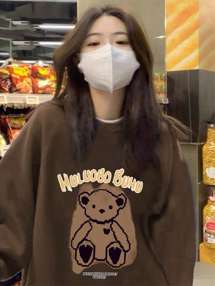 24秋冬とベルベットの女性の新モデルはカジュアルな上着を厚くして、ゆったりして痩せている長袖のファッションを着ているins