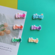 diy奶油胶字母love爱渐变发饰材料包发夹贴片手作自制挂件树脂配