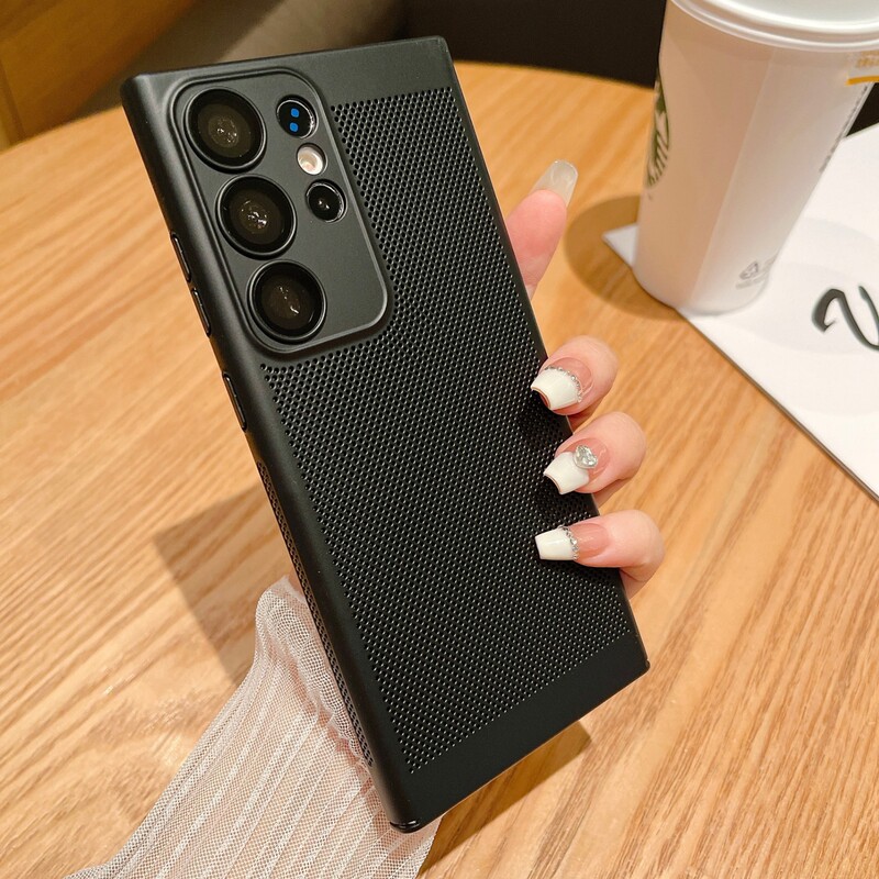 Breathable Mesh Heat Dissipation Suitable for Samsung S25Ultra Mobile Phone Case All-Inclusive Lens Film Skin-Feel S24Ultra Hard Case