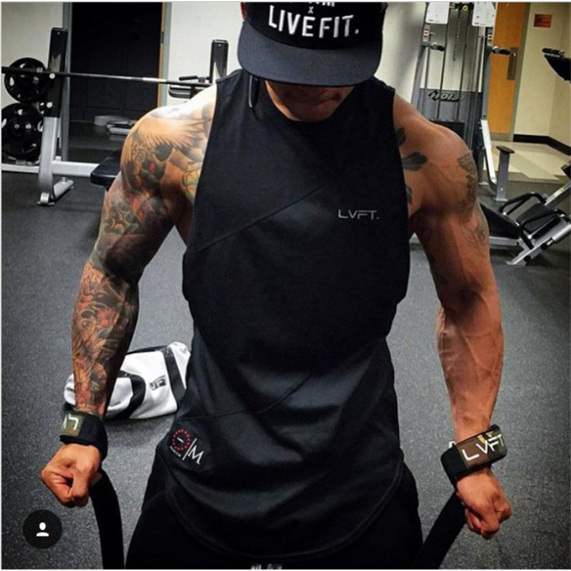 Lvft Muscle Fitness New Sports Vest Sports Basketball Vest Loose Elastic Sweat-Absorbent Breathable Sanda T-Shirt