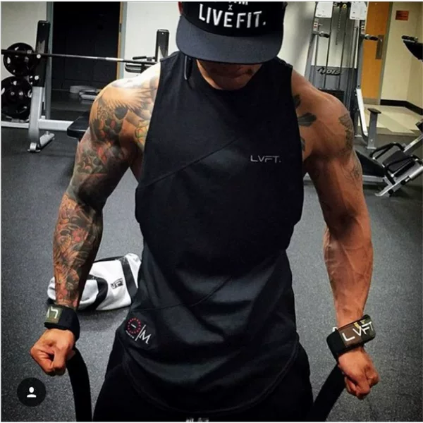 Lvft Muscle Fitness New Sports Vest Sports Basketball Vest Loose Elastic Sweat-Absorbent Breathable Sanda T-Shirt