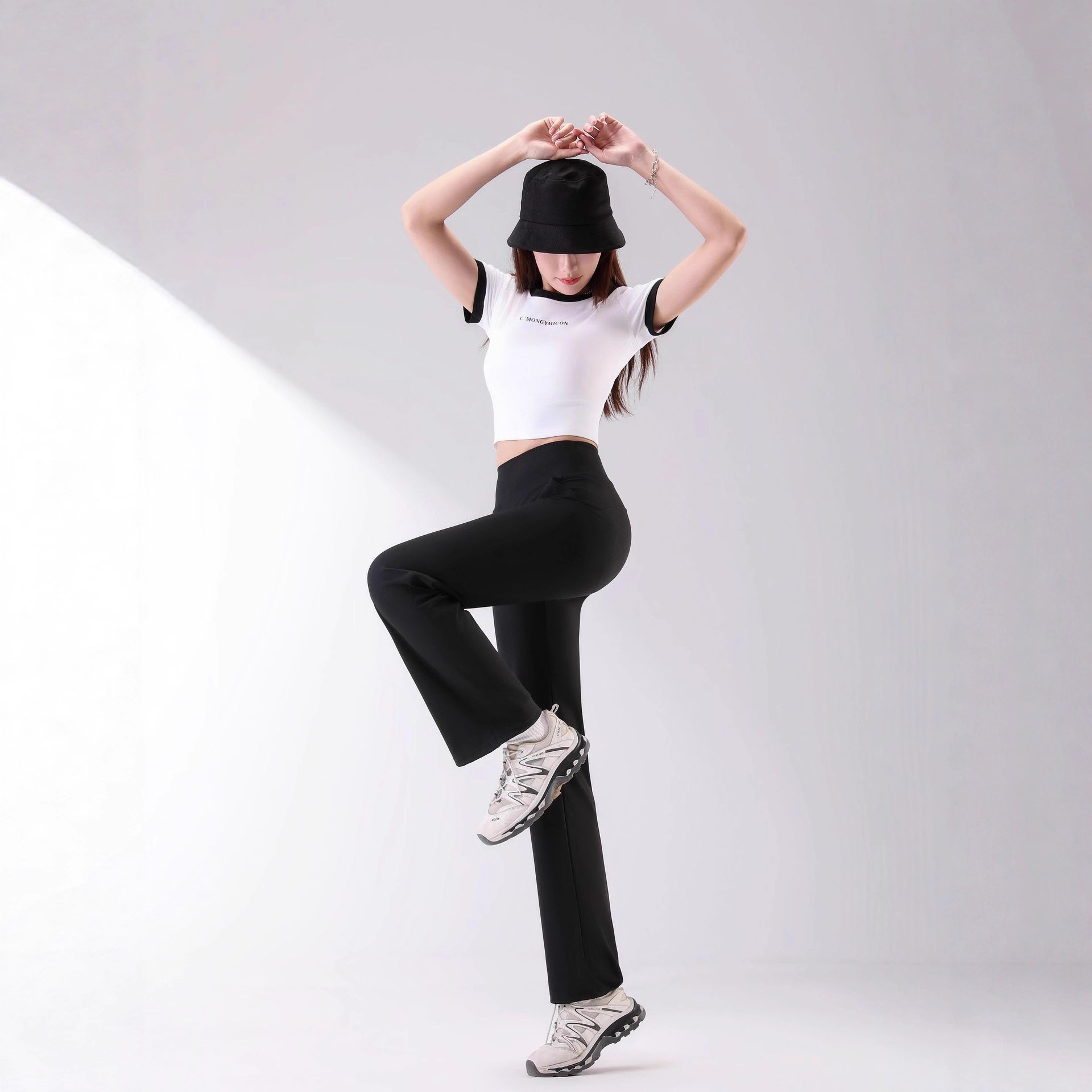 High-Waisted Flared Pants, Slimming Yoga Straight Pants, Hip-Lifting, Tight-Fitting Sports Outerwear for Shaping