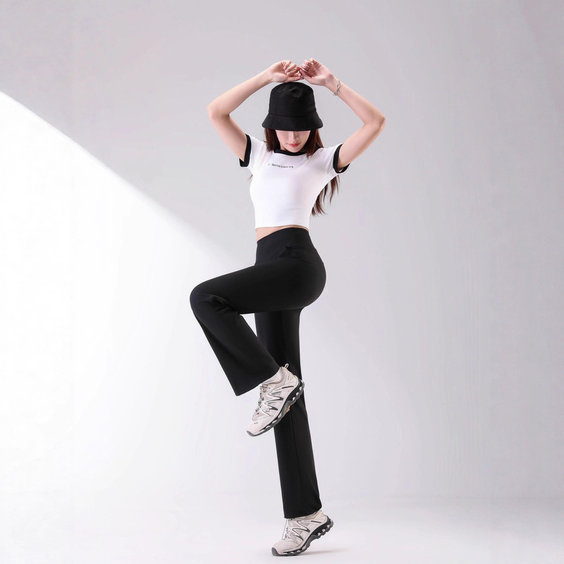 High-Waisted Flared Pants, Slimming Yoga Straight Pants, Hip-Lifting, Tight-Fitting Sports Outerwear for Shaping