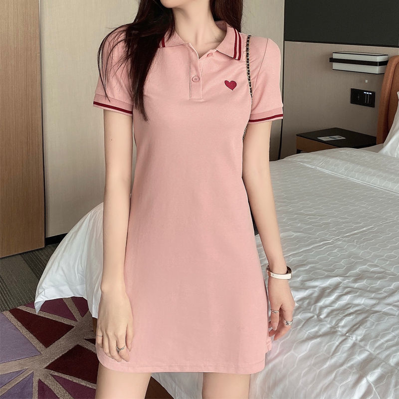 2026 Summer New Short-Sleeved Polo Shirt Lapel Dress for Women Petite College Style Fashion Sports T-Shirt Dress 2026 Summer New Short-Sleeved Polo Shirt Lapel Dress for Women Petite College Style Fashion Sports T-Shirt Dress