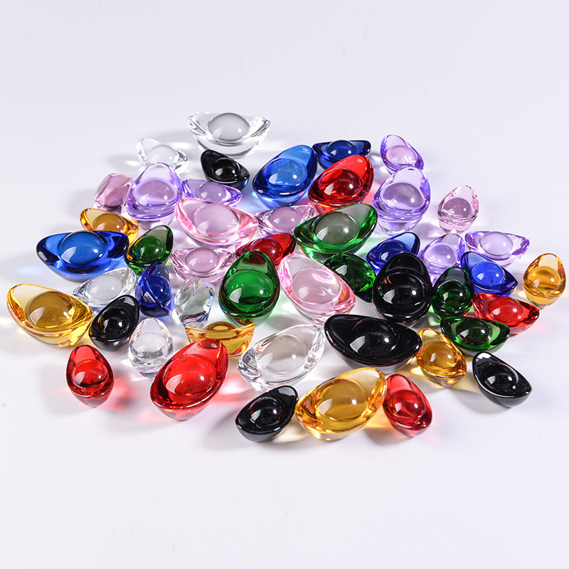 カラフルなクリスタルインゴット、カラフルなガラスインゴット、工芸品、大小の金インゴット、装飾品、カラフルな小さなインゴット|undefined