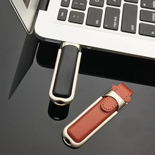 铁边皮套u盘旋转皮质礼品u盘创意翻盖皮套带钥匙扣皮革u盘批发
