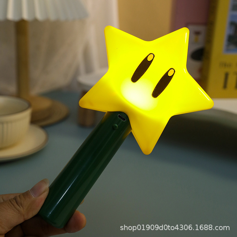 Mario Handheld Star Night Light Rechargeable Desktop Lamp Glowing Handheld Light Led Light Rechargeable