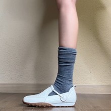 羊皮版~软底不累脚玛丽珍鞋乐福鞋女法式魔术贴内增高单鞋小皮鞋