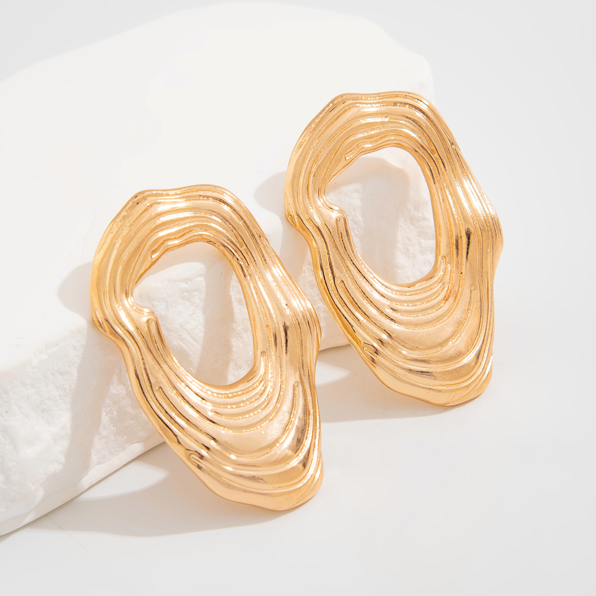 12g Weight Steel needle Ear Needle Material Drop Earrings, Ear Studs Classification 1 Pair Quantity Party, Street Occasion Alloy Material Geometric Pattern Women's Gender Polished Finish Plating Design Exaggerated, Punk Style 1 Pair Exaggerated Punk Geometric Plating Alloy Drop Earrings Ear Studs 7