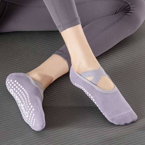 Professional yoga socks for women, non-slip Pilates beginners indoor special spring and autumn floor sports fitness dance socks