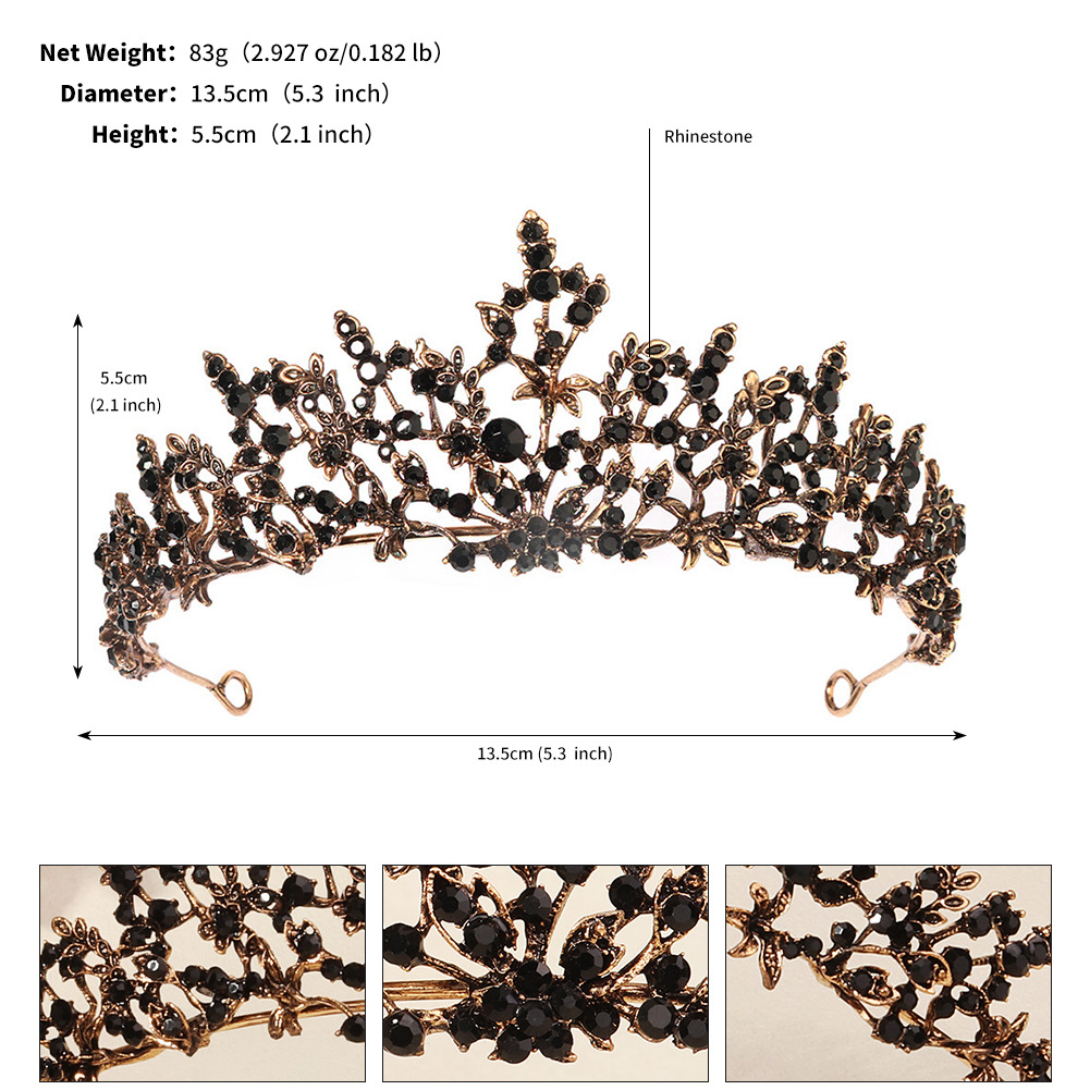 240g Weight Crown Hair Accessories Type Rhinestones, Pearl Inlay Material 1 Piece Quantity Wedding, Party Occasion Alloy Material Halloween Festival Crown Pattern Women's Gender Inlay Design Cool Style Style Halloween Cool Style Women's Crown Alloy Inlay Rhinestones Pearl Crown 13