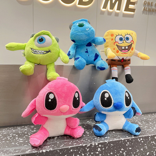Stitch Plush Pendant Spongebob Doll Doll Wholesale Internet Celebrity Doll Keychain Plush Toy