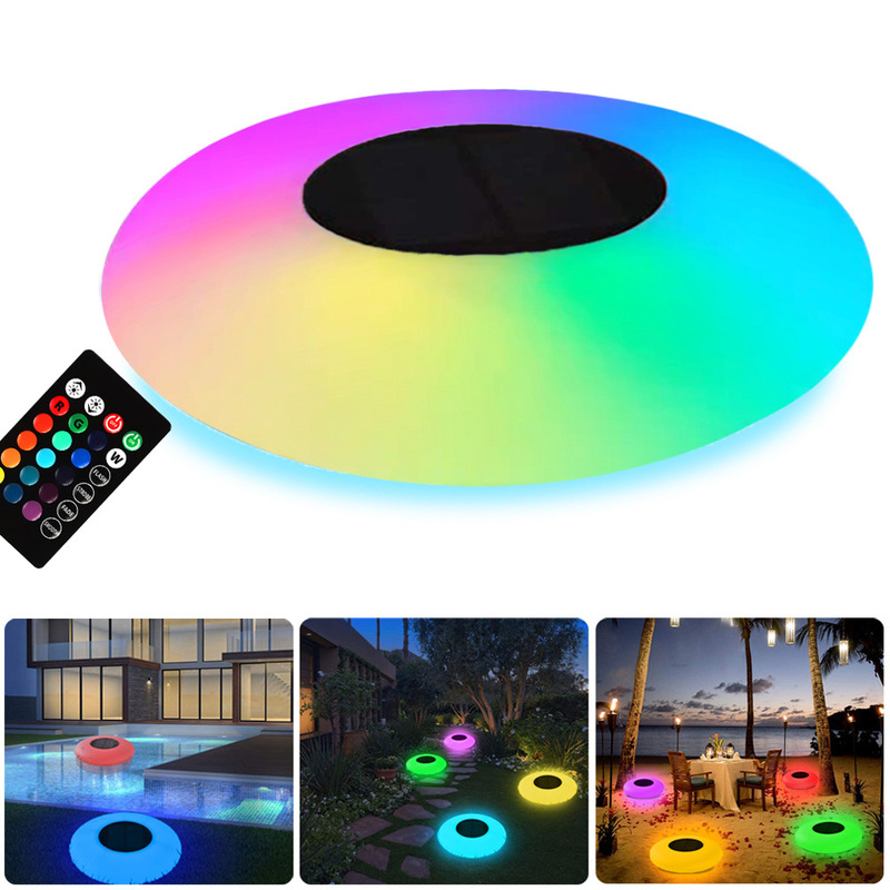 Cross-Border Solar Water Floating Light, Colorful Marquee Swimming Pool Light, Outdoor Waterproof Colorful Led Flying Saucer Pool Floating Light