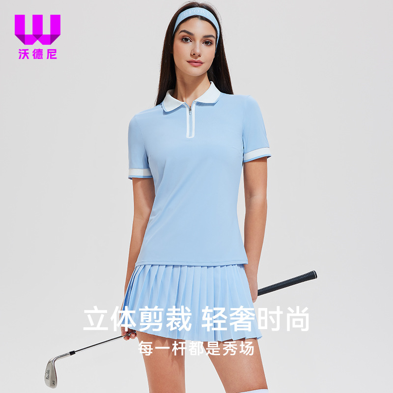 Traje deportivo de golf, traje de verano de manga corta para mujer, polo, ropa deportiva de ocio de tenis delgada y de alta gama