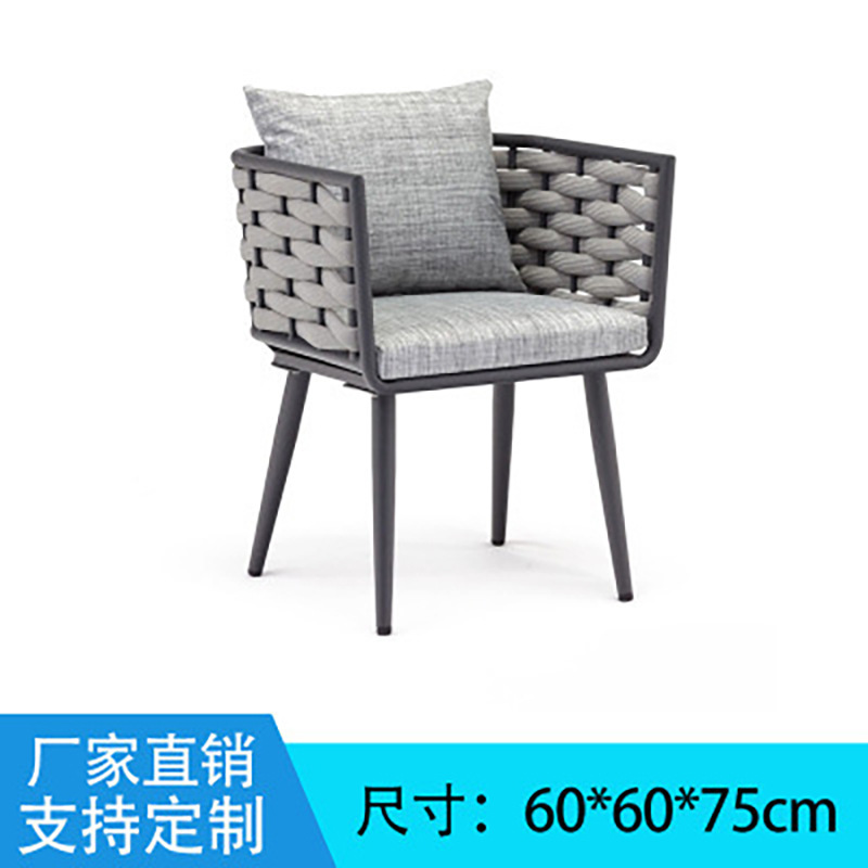 Mesa y silla de caña al aire libre patio jardín ocio balcón muebles cafetería terraza impermeable combinación de silla de caña solar