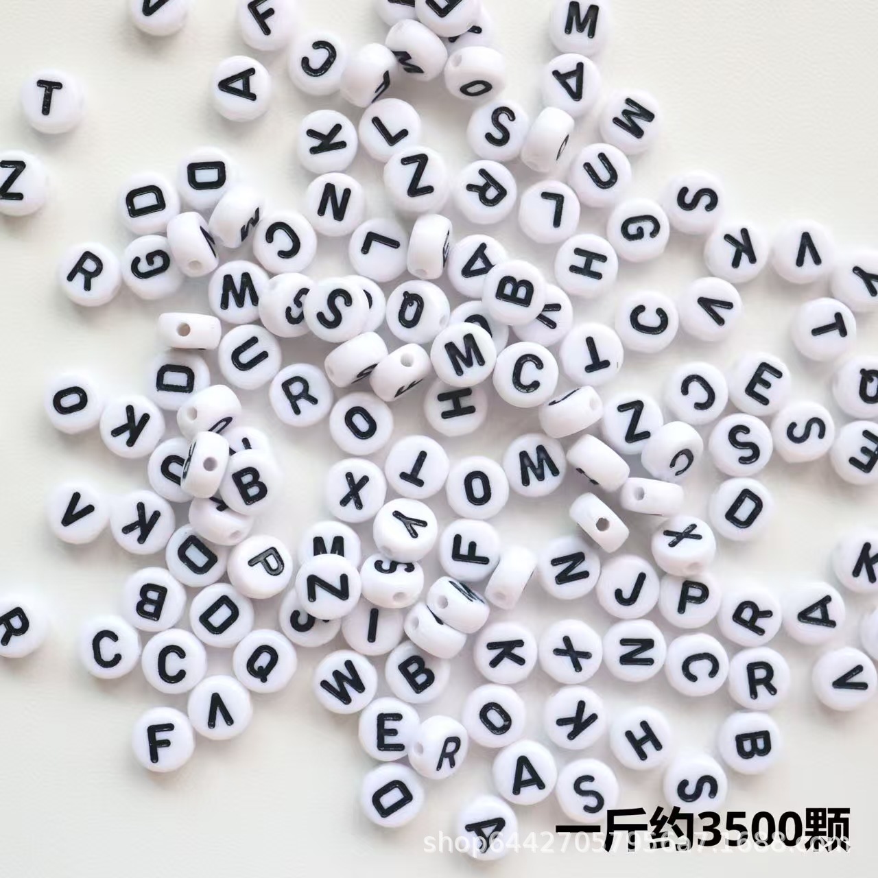 Cuentas de letras de patrón acrílico de agujero pasante cuentas sueltas diy pulsera de cadena de teléfono móvil joyería de cadena de todo fósforo accesorios con cuentas