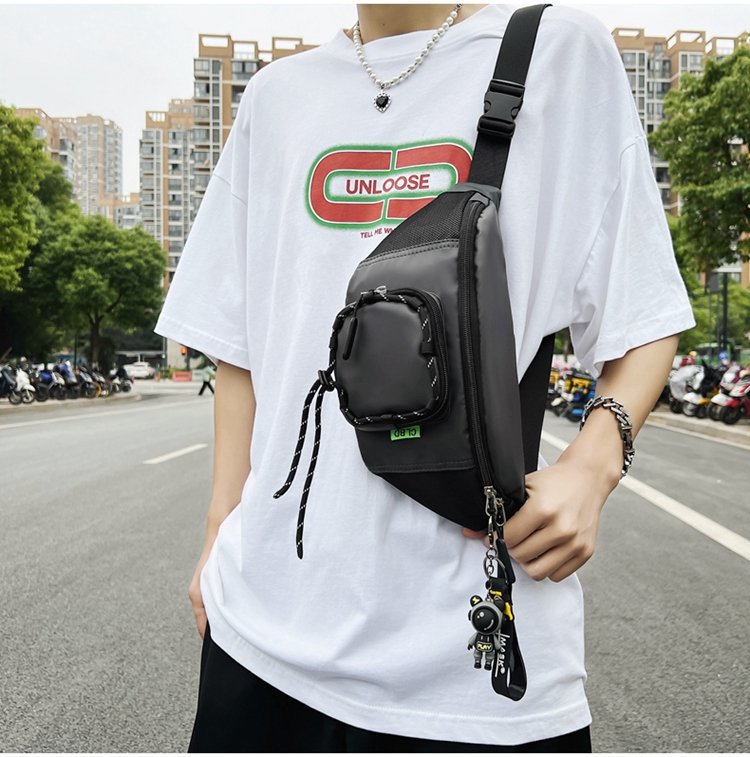 2022 new pattern fashion Youth One shoulder Inclined shoulder bag lovers Simplicity Solid leisure time Chest pack capacity Chest pack